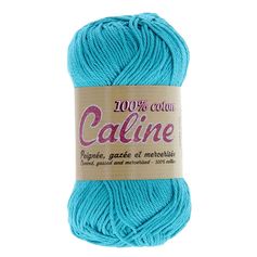 Pelote de laine CALINE coton turquoise 50g
