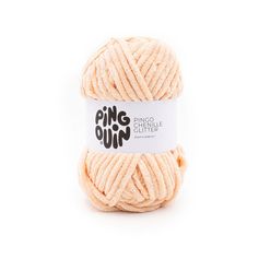 Pelote de laine chenille beige pailletée 100g | PINGOUIN
