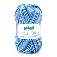 Pelote de laine COTTON QUICK bleu marine blanc 50g