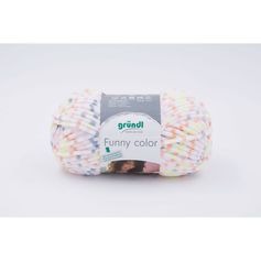 Pelote de laine FUNNY blanc rose jaune 100g