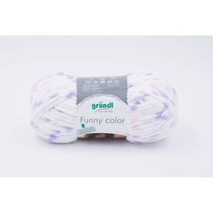 Pelote de laine FUNNY blanc violet 100g