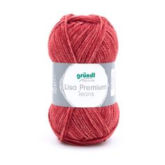 Pelote de laine LISA PREMIUM JEANS rouge 50g