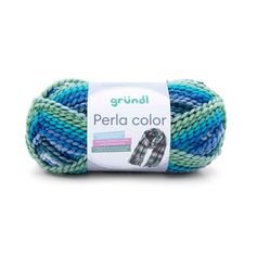 Pelote de laine PERLA COLOR bleu vert 100g