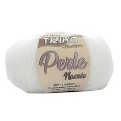 Pelote de laine perle nacrée blanc 50g