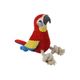 Peluche balle perroquet rouge D 10cm