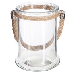 Photophore verre et corde H 17cm