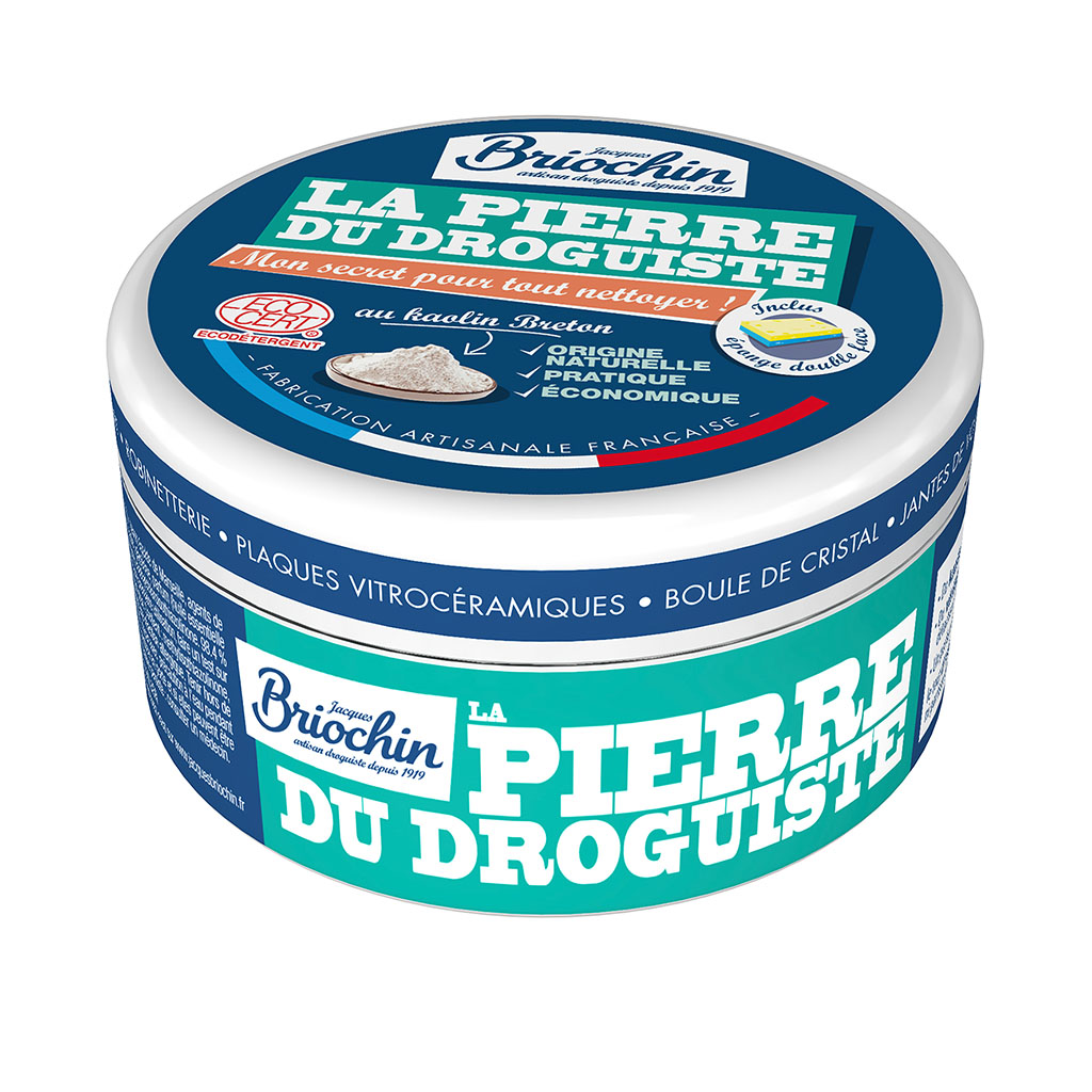 Pierre du droguiste en argile et savon de Marseille 300g - BRIOCHIN -  Centrakor