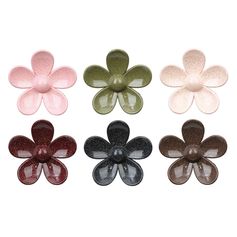 Pince à cheveux marguerite paillettes plastique D 8cm