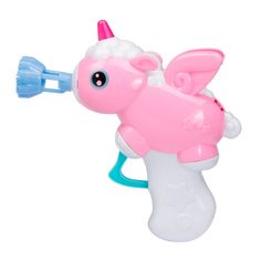 Pistolet à bulles de savon licorne rose 13.5x4x13cm