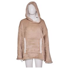 Plaid à manches avec capuche lin taille unique
