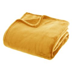 Plaid canapé doux polyester jaune ocre 180x230cm