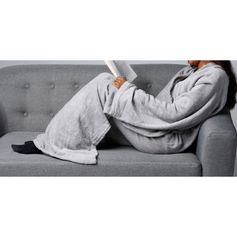Plaid à manches pour adulte polyester gris