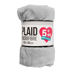 Plaid microfibre gris 125x150cm