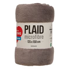 Plaid microfibre gris 125x150cm
