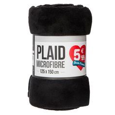 Plaid microfibre noir 125x150cm