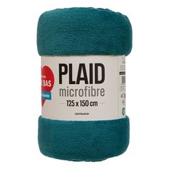 Plaid microfibre polyester bleu canard 125x150cm