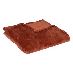 Plaid polyester flanelle terracotta 130x180cm