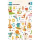 Planche de 130 gommettes alphabet animaux