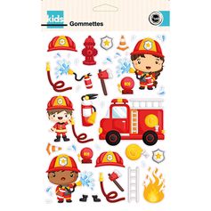 Planche de 80 gommettes pompier