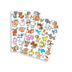 Planche de gommettes animaux 16.5x30cm