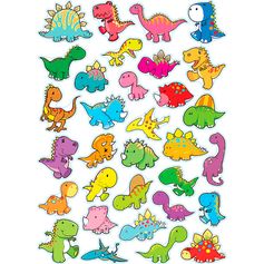 Planche de gommettes dinosaures 16.5x30cm