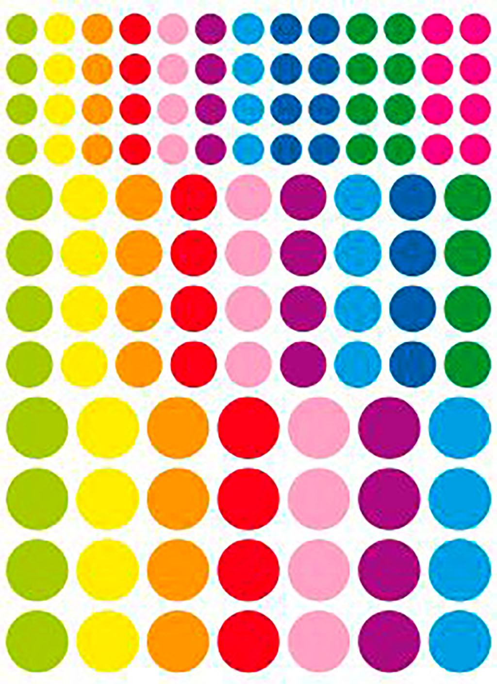 Planche de gommettes rondes multicolores 18.5x30cm - Centrakor