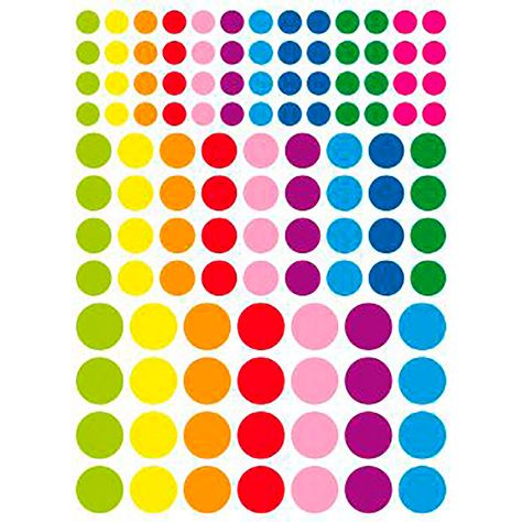 Planche de gommettes rondes multicolores 18.5x30cm - Centrakor