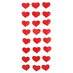 Planche de stickers cœurs rouge