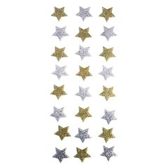 Planche de stickers étoiles or et argent