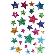 Planches de stickers étoiles multicolores