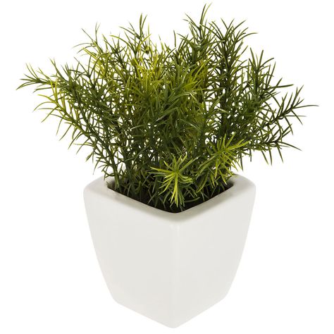 Plante artificielle 24 feuilles avec Pot en Céramique Blanc pour 62,100 DT