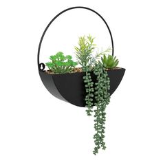 Plante artificielle suspendue IMY pot métal H 41cm