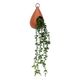 Plante artificielle suspendue pot goutte céramique terracotta 12.5x60cm