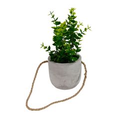 Plante verte artificielle pot à suspendre H 25cm