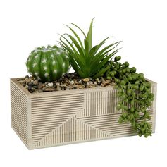 Plantes artificielles dans pot en bois 18x24x15cm