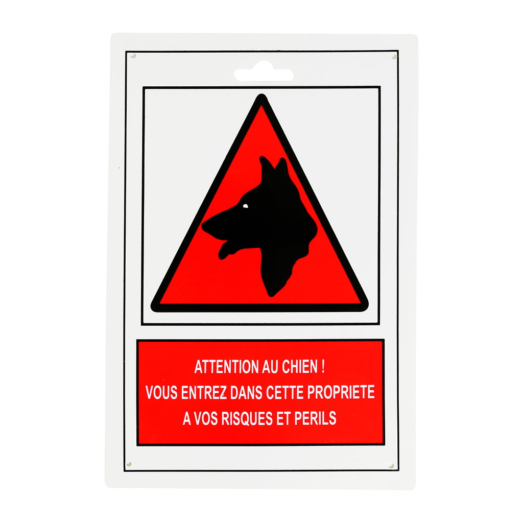 Plaque attention au chien 25x17cm - Centrakor