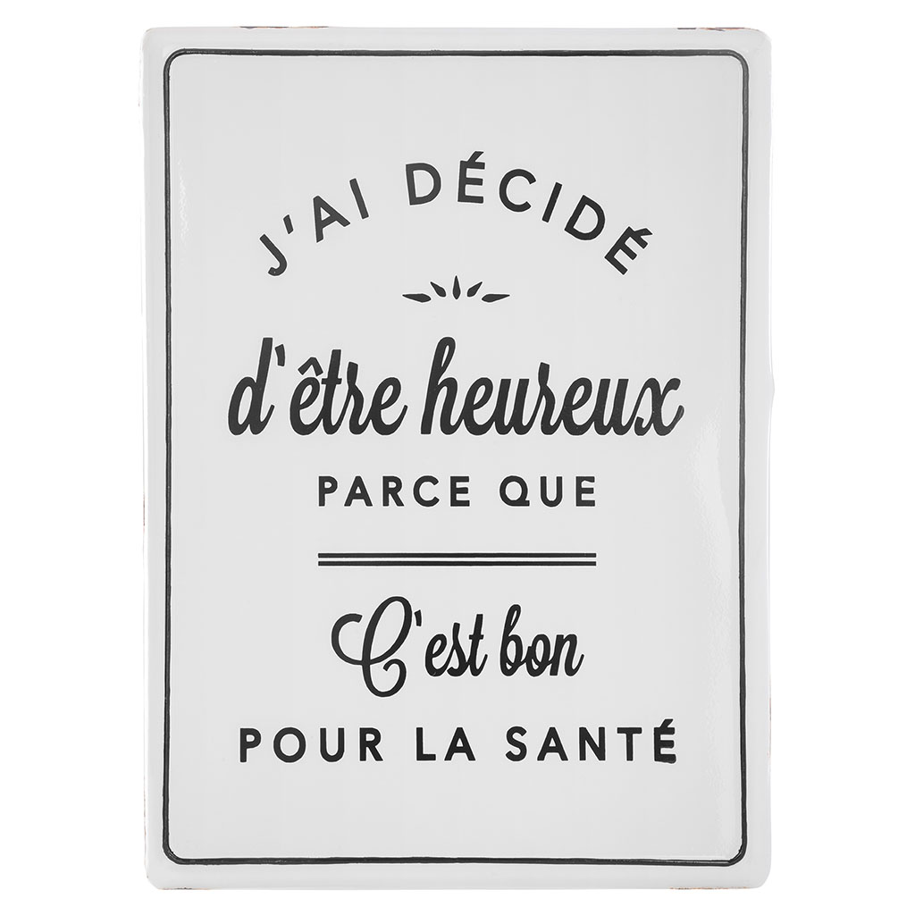 Plaque Deco Metal Citation 35x45cm Centrakor