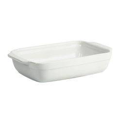Plat à four grès blanc 25x5x15cm