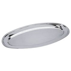 Plat de présentation ovale en inox 50x21.5cm