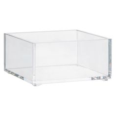 Plateau de rangement maquillage carré plastique transparent 9.65x4.8x9.65cm