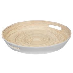 Plateau rond bambou blanc D 42cm