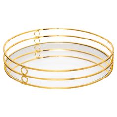 Plateau rond miroir effet or D 30cm