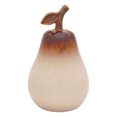 Poire à poser LESLY beige et marron 12x21x12cm