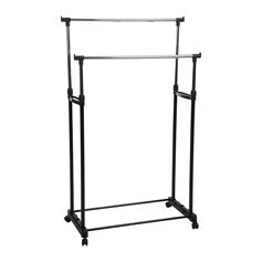 Portant à vêtements 2 barres fixes 82.5x170x42cm