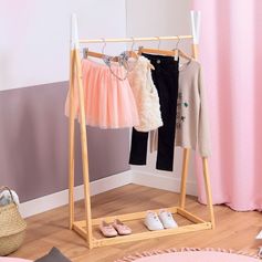 Portant à vêtements enfant tipi blanc 78x126x38cm