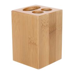 Porte brosse à dents carré bambou naturel 7x11cm