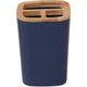Porte brosse à dents RUBBER bambou bleu 7.5x10.5x7.5cm