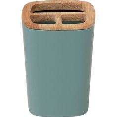 Porte brosse à dents RUBBER bambou vert 7.5x10.5x7.5cm