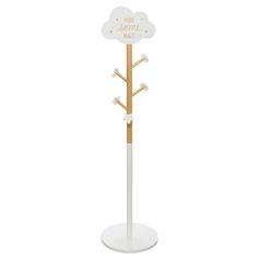 Porte manteau bois nuage blanc H 135.5cm