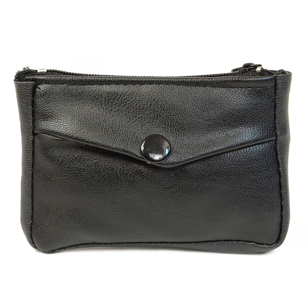 Porte monnaie avec bouton pression noir 11x7cm
